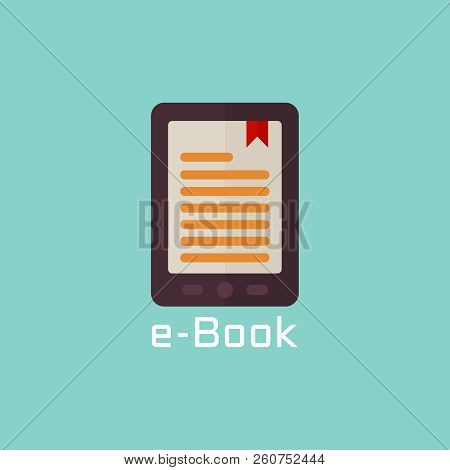 E Book Reader Vector Flat Icon Or Design Object