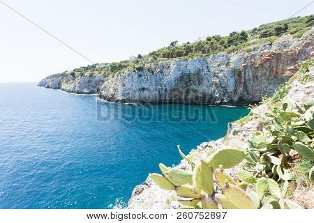 Apulia, Grotta Zinzulusa, Italy - At The Coastline Of The Famous Grotto Of Zinzulusa