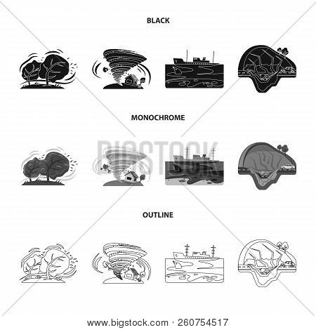 Vector Design Of Natural And Disaster Icon. Set Of Natural And Risk Stock Vector Illustration.
