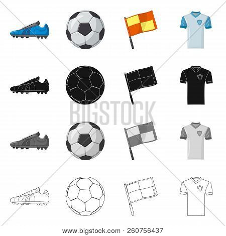 Isolated Object Of Soccer And Gear Logo. Collection Of Soccer And Tournament Vector Icon For Stock.