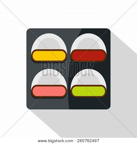 Different Sushi Icon. Flat Illustration Of Different Sushi Icon For Web