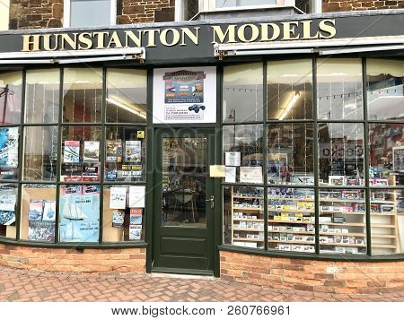 Hunstanton, Uk - September 22, 2018: Hunstanton Models, Local Hobby Model Plane And Train Business, 