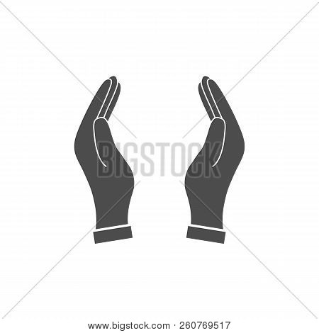 Supporting Hands. Open Hand. Vector Illustration, Flat Design.