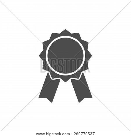 Medal Icon. Trophy Symbol. Vector Illustration, Flat Design.