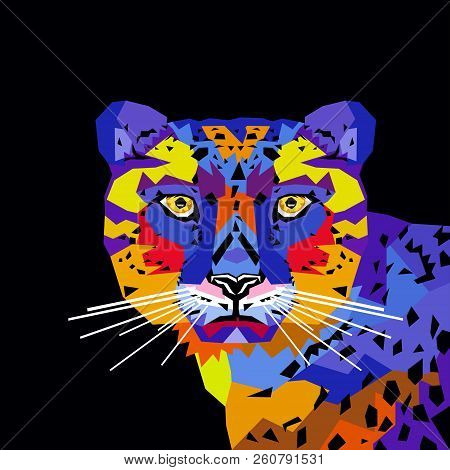 Vector Tiger Pop Art Illustration. Tiger Portrait