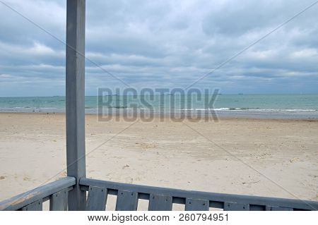 Heavy Gray Clouds Over The Troubled Sea