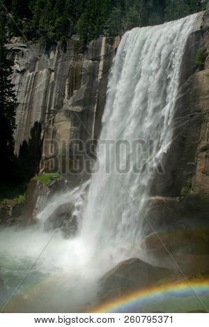 Vernal Fall Is A 317-foot Waterfall On The Merced River Just Downstream Of Nevada Fall In Yosemite N