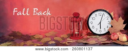 Daylight Saving Time. Wall Clock Going To Winter Time.