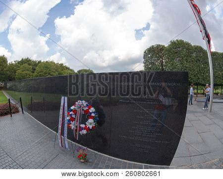 Washington Dc, Usa - August 31, 2018: The Korean War Veterans Memorial That Commemorates Those Who S