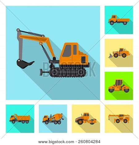 Vector Design Of Build And Construction Sign. Set Of Build And Machinery Stock Vector Illustration.