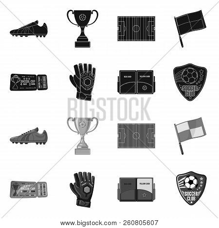 Vector Design Of Soccer And Gear Icon. Collection Of Soccer And Tournament Vector Icon For Stock.