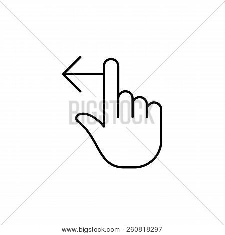 Finger, Gesture, Hand, Left, One, Swipe Outline Icon. Element Of Simple Icon For Websites, Mobile Ap