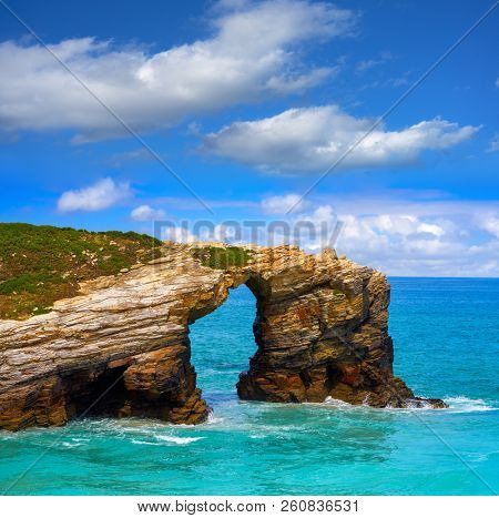 Playa las catedrales Catedrais beach in Ribadeo Galicia of Lugo Spain
