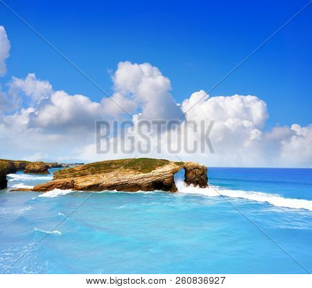 Playa las catedrales Catedrais beach in Ribadeo Galicia of Lugo Spain