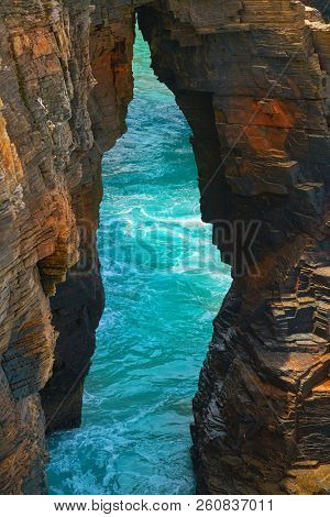 Playa las catedrales Catedrais beach in Ribadeo Galicia of Lugo Spain