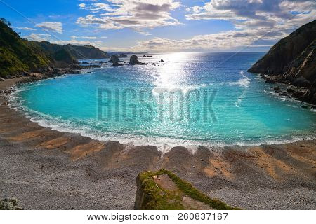 Playa del Silencio in Cudillero Asturias from Spain
