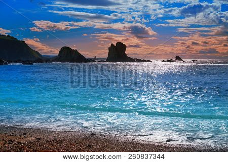 Playa del Silencio in Cudillero Asturias from Spain