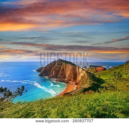 Playa del Silencio in Cudillero Asturias from Spain