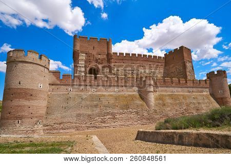 Medina del Campo village in Spain Mota castle in Valladolid at Castile Leon