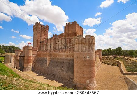 Medina del Campo village in Spain Mota castle in Valladolid at Castile Leon