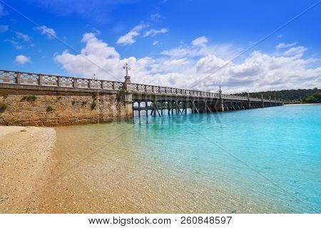 La Toja Toxa island bridge in Pontevedra of Galicia spain