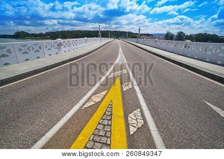 La Toja Toxa island bridge in Pontevedra of Galicia spain