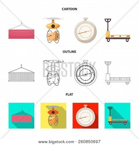 Vector Design Of Goods And Cargo Symbol. Set Of Goods And Warehouse Vector Icon For Stock.