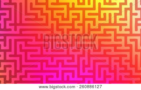 Abstract Vector Background With Gradient Colorful Maze