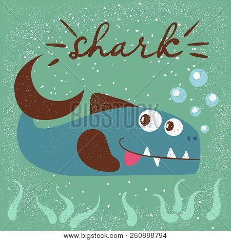 Funny, Cute Fish Characters. Sea Cartoon Illustration. Vector Eps 10