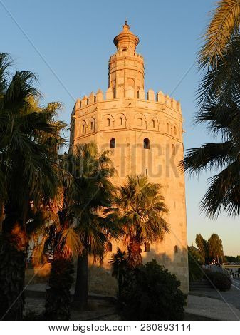 Torre Del Oro, Tower Of Gold. Sevilla, Seville. Spain.
Sunset And Reason For The Name.