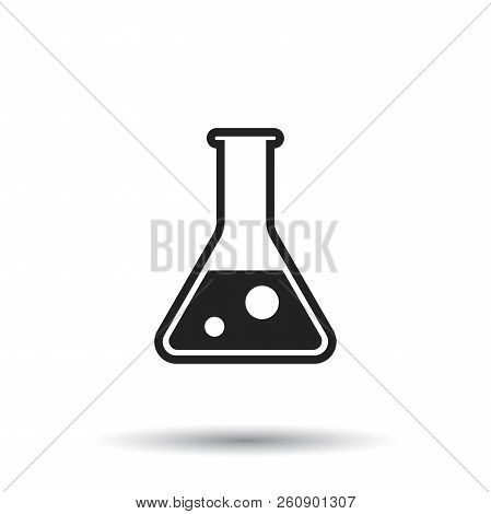 Chemical Test Tube Pictogram Icon. Chemical Lab Equipment Isolat
