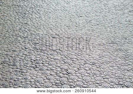 Vortex Pattern On Corrugated Metal Surface.