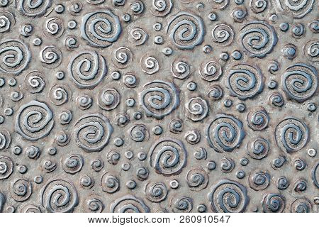 Vortex Pattern On Corrugated Metal Surface.