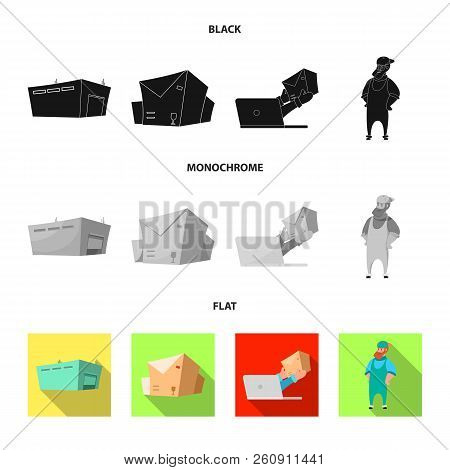 Vector Design Of Goods And Cargo Sign. Set Of Goods And Warehouse Stock Symbol For Web.