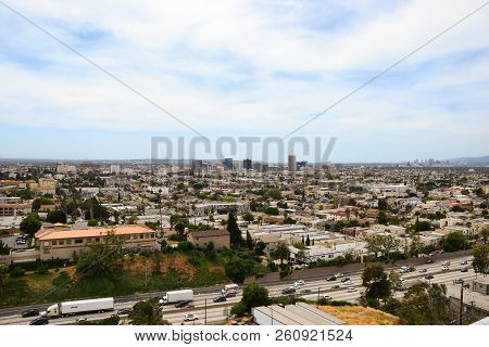 View Over Los Angeles From A Rooftop.