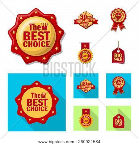 Vector Illustration Of Emblem And Badge Sign. Set Of Emblem And Sticker Stock Symbol For Web.
