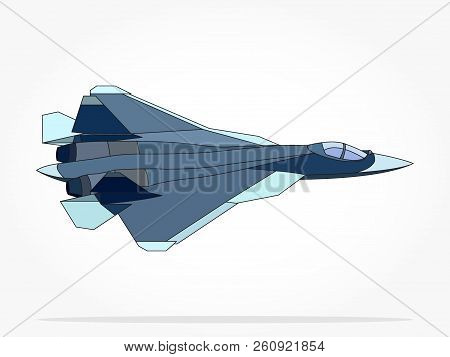 Jetplane Vector Illustration With Body Details And Shadow Effect