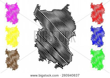 Omsk Oblast (russia, Subjects Of The Russian Federation, Oblasts Of Russia) Map Vector Illustration,