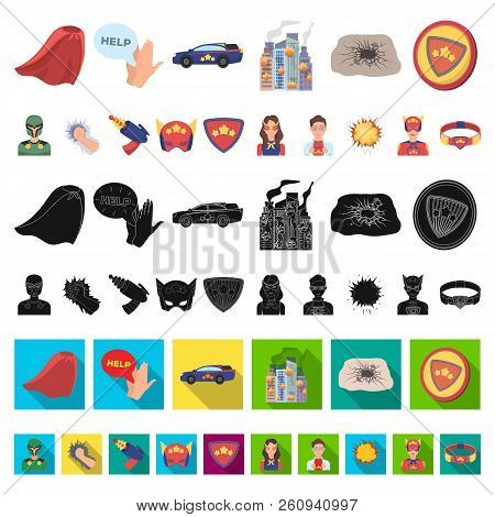 A Fantastic Superhero Cartoon Icons In Set Collection For Design. Superhero S Equipment Vector Symbo