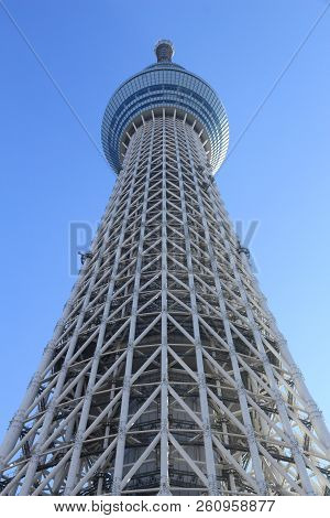 Tokyo, Japan - November 30, 2016: Skytree Tower In Tokyo, Japan. The 634m Tall Broadcasting Tower Is