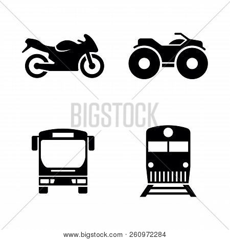 Public Transport. Simple Related Vector Icons Set For Video, Mobile Apps, Web Sites, Print Projects 