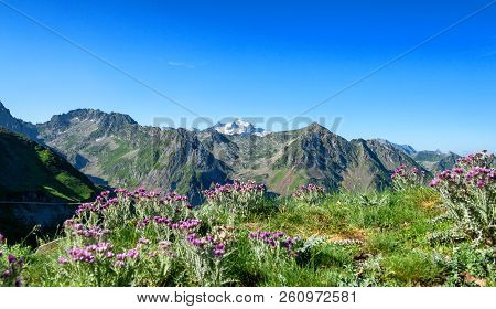 A View Of Pyrenees Mountains With Pic Of Neouvielle At Background, France