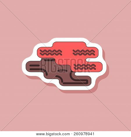 Paper Sticker On Stylish Background Golf Hole