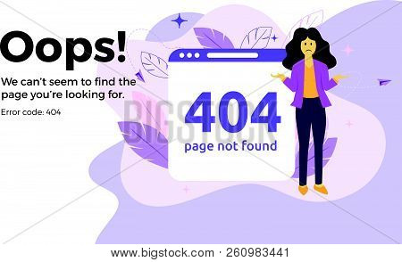 Error 404 Unavailable Web Page. File Not Found. Business Concept Vector Illustration