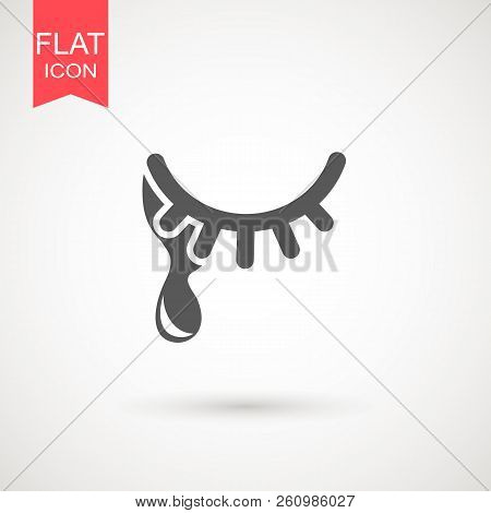 Eye Tears Vector Icon . Trendy Flat Style For Graphic Design, Web Site, Ui