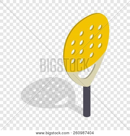 Paddle Match Racket In Isometric 3d Style Isolated On White Background