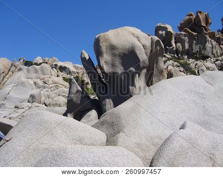 Granite Rocks With Mediterranean Vegetation, Capo Testa, Santa Teresa Gallura, Italy