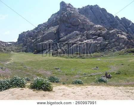Granite Rocks With Mediterranean Vegetation, Moon's Valley, Capo Testa, Santa Teresa Gallura, Italy