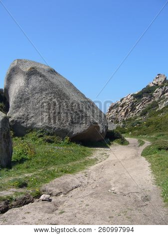 Granite Rocks With Mediterranean Vegetation, Moon's Valley, Capo Testa, Santa Teresa Gallura, Italy