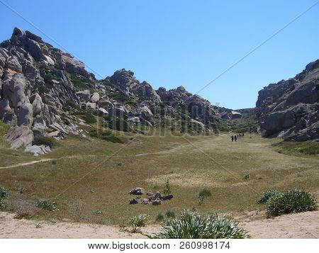 Granite Rocks With Mediterranean Vegetation, Moon's Valley, Capo Testa, Santa Teresa Gallura, Italy